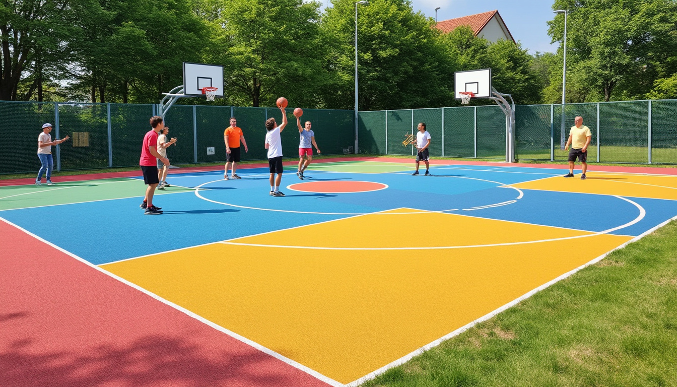 découvrez le terrain de basket 3x3 en dalles marty sports : une solution performante, modulable et durable, conçue pour s’adapter à vos espaces.