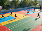 découvrez le terrain de basket 3x3 en dalles marty sports : une surface performante et modulable, idéale pour créer un espace de jeu adapté à vos besoins.